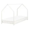 1-Persoons Bedden-Beliani APPY - Kinderbed - Wit - 90 x 200 cm - Dennenhout