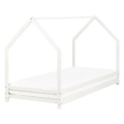 1-Persoons Bedden-Beliani APPY - Kinderbed - Wit - 90 x 200 cm - Dennenhout