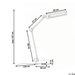 Leen Bakker AQUILA - Bureaulamp LED - Zilver - Synthetisch materiaal