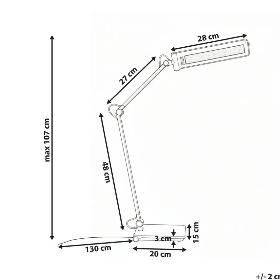 Leen Bakker AQUILA - Bureaulamp LED - Zilver - Synthetisch materiaal