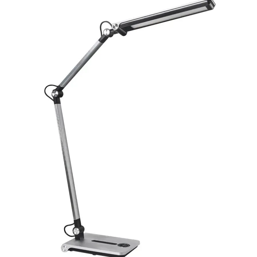 Leen Bakker AQUILA - Bureaulamp LED - Zilver - Synthetisch materiaal