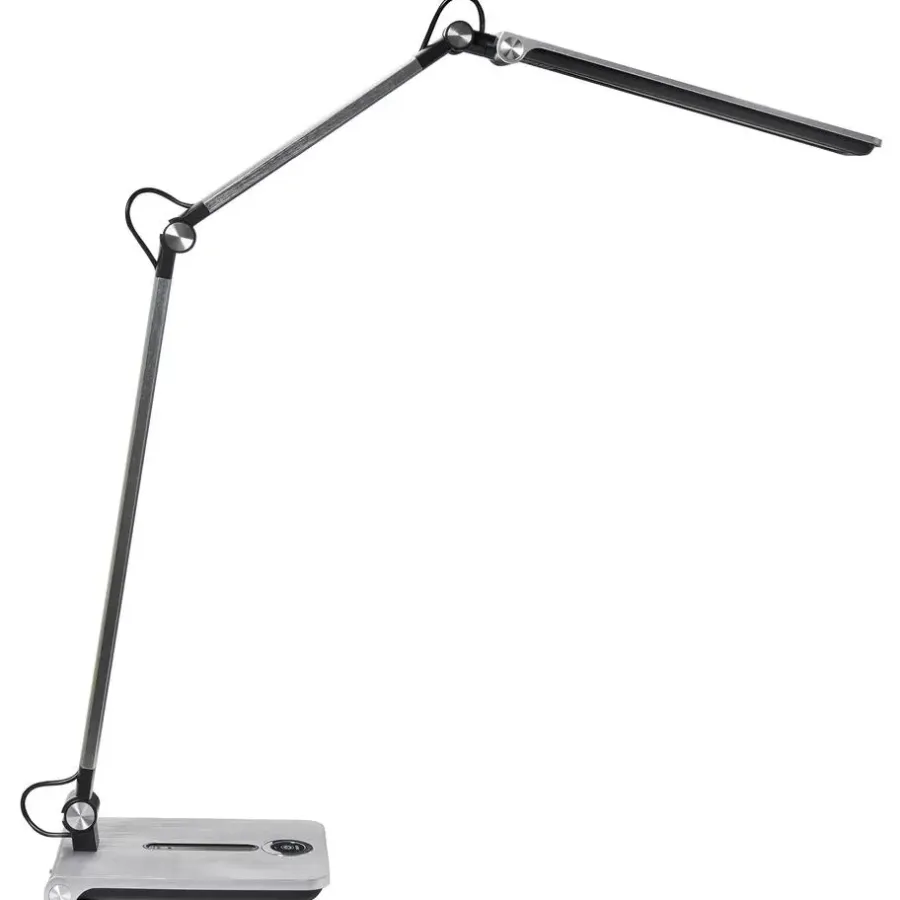 Leen Bakker AQUILA - Bureaulamp LED - Zilver - Synthetisch materiaal