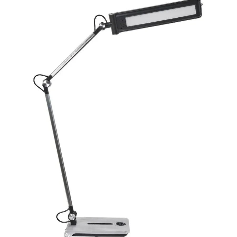 Leen Bakker AQUILA - Bureaulamp LED - Zilver - Synthetisch materiaal