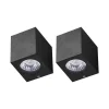 Buitenverlichting|Wandlampen-Beliani ARANSAS - Wandlamp set van 2 - Zwart - Aluminium