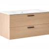 Wastafelkasten-Leen Bakker ARAPA - Wandgemonteerd meubel met wasbak - Lichtbruin - MDF