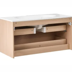 Wastafelkasten-Leen Bakker ARAPA - Wandgemonteerd meubel met wasbak - Lichtbruin - MDF