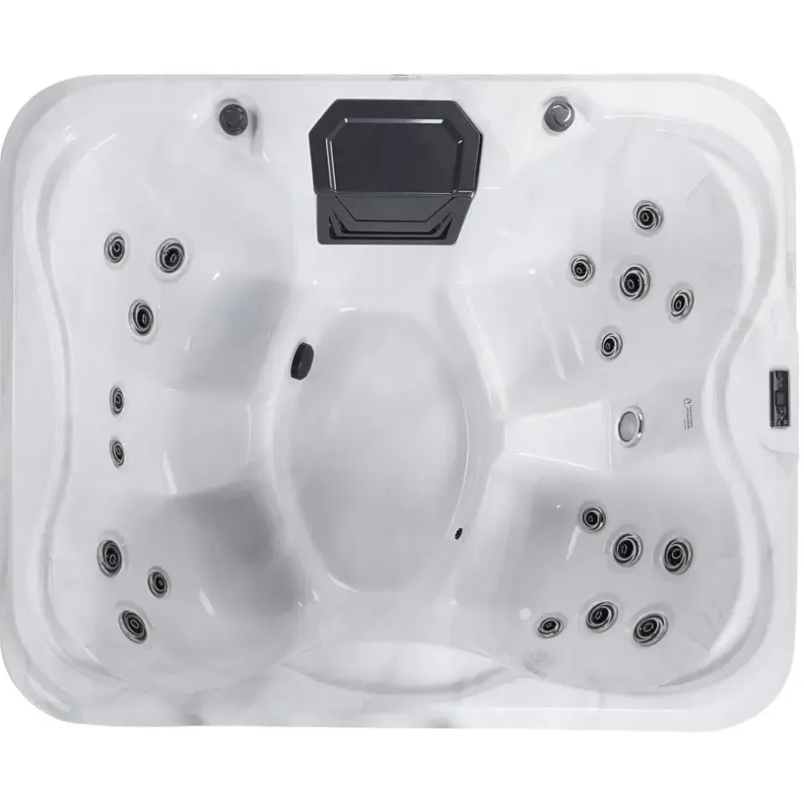 Zwembaden En Accessoires-Beliani ARCELIA - Whirlpool buitenbad - Wit - 215 x 180 cm - Acryl