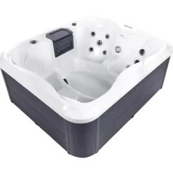 Zwembaden En Accessoires-Beliani ARCELIA - Whirlpool buitenbad - Wit - 215 x 180 cm - Acryl