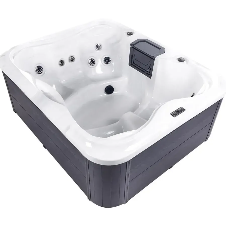 Zwembaden En Accessoires-Beliani ARCELIA - Whirlpool buitenbad - Wit - 215 x 180 cm - Acryl