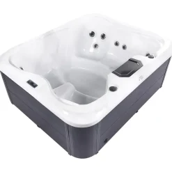 Zwembaden En Accessoires-Beliani ARCELIA - Whirlpool buitenbad - Wit - 215 x 180 cm - Acryl