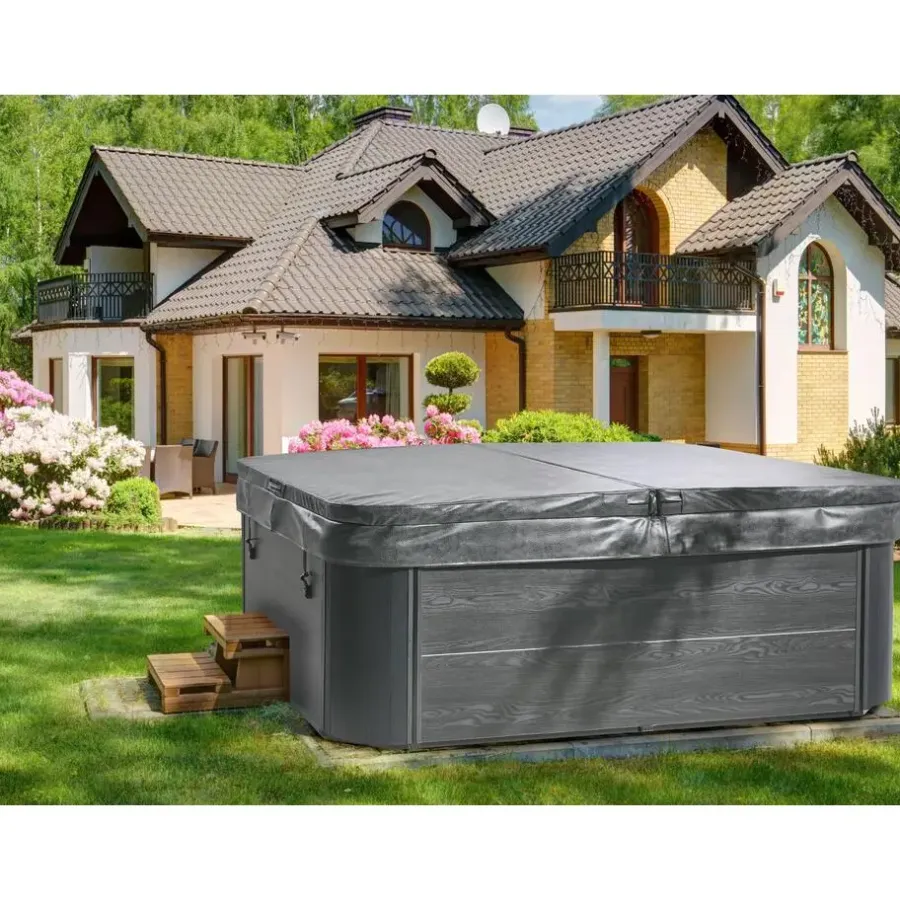 Beliani ARCELIA - Whirlpool buitenbad - Grijs - 215 x 180 cm - Acryl