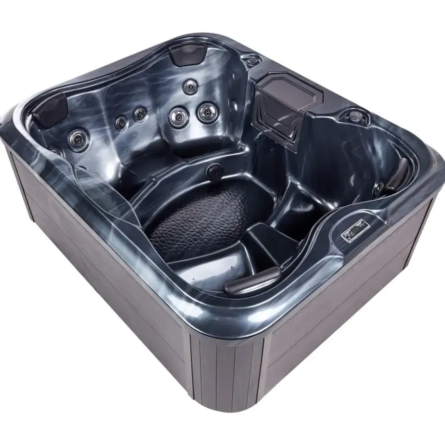 Beliani ARCELIA - Whirlpool buitenbad - Grijs - 215 x 180 cm - Acryl