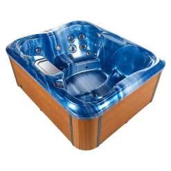 Zwembaden En Accessoires-Beliani ARCELIA - Whirlpool buitenbad - Blauw - 215 x 180 cm - Acryl