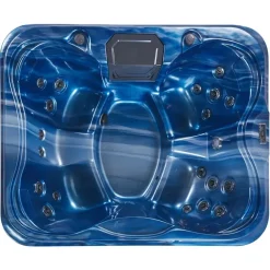 Zwembaden En Accessoires-Beliani ARCELIA - Whirlpool buitenbad - Blauw - 215 x 180 cm - Acryl