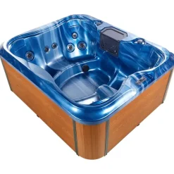 Zwembaden En Accessoires-Beliani ARCELIA - Whirlpool buitenbad - Blauw - 215 x 180 cm - Acryl