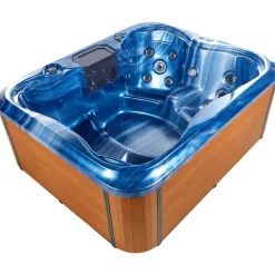 Zwembaden En Accessoires-Beliani ARCELIA - Whirlpool buitenbad - Blauw - 215 x 180 cm - Acryl