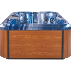 Zwembaden En Accessoires-Beliani ARCELIA - Whirlpool buitenbad - Blauw - 215 x 180 cm - Acryl