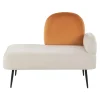 Beliani ARCEY - Chaise longue - Wit/Oranje - Fluweel