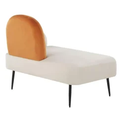 Beliani ARCEY - Chaise longue - Wit/Oranje - Fluweel