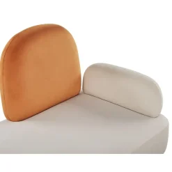 Beliani ARCEY - Chaise longue - Wit/Oranje - Fluweel