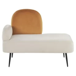 Loveseats-Beliani ARCEY - Chaise longue - Wit - Fluweel