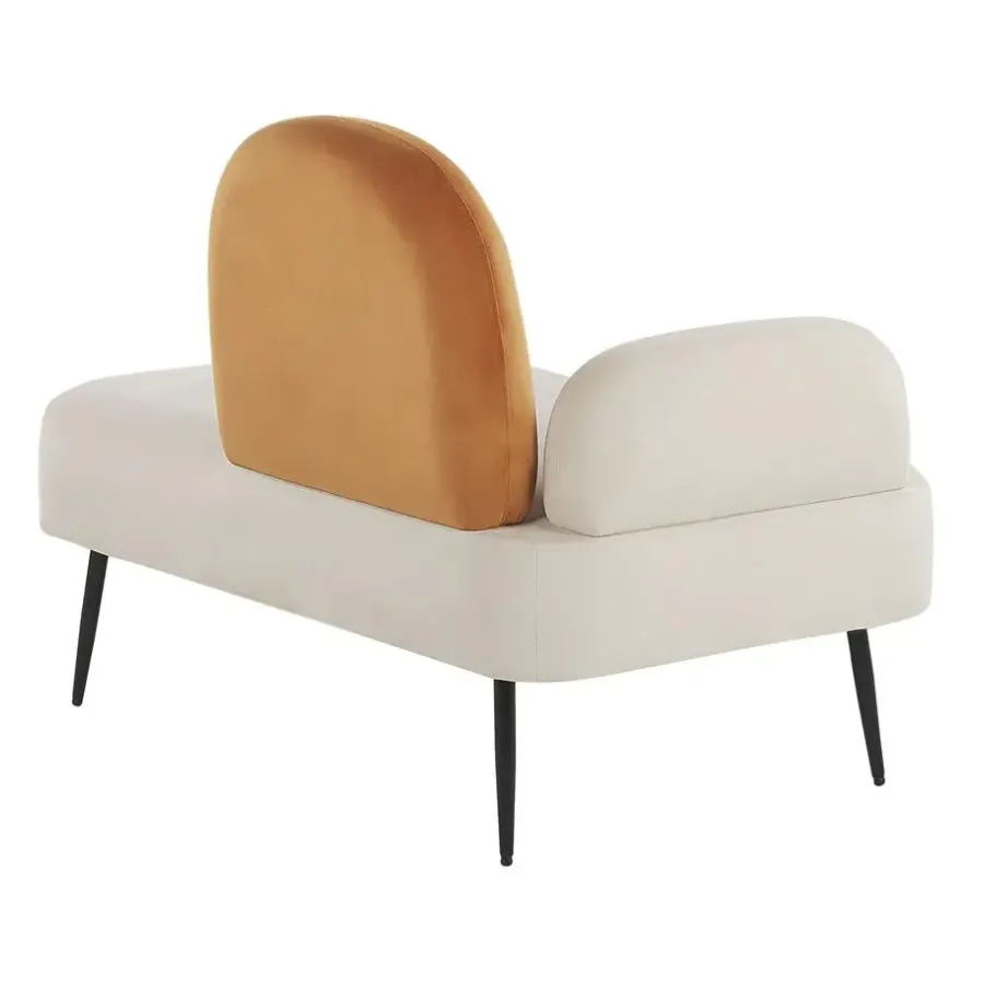 Loveseats-Beliani ARCEY - Chaise longue - Wit - Fluweel