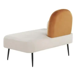 Loveseats-Beliani ARCEY - Chaise longue - Wit - Fluweel