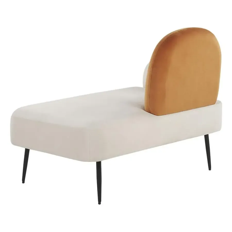 Loveseats-Beliani ARCEY - Chaise longue - Wit - Fluweel
