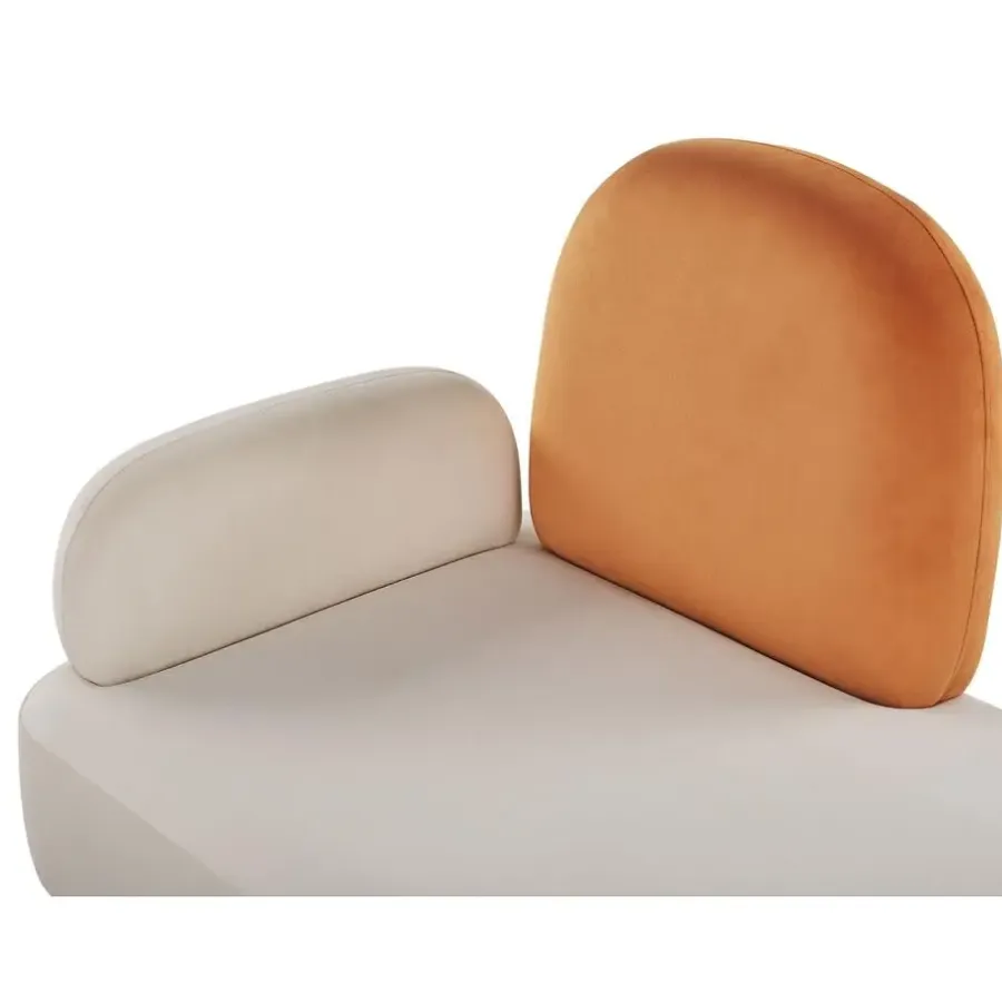 Loveseats-Beliani ARCEY - Chaise longue - Wit - Fluweel