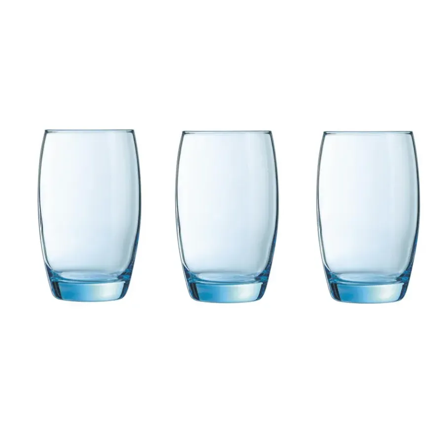 Waterglazen-Arcoroc Drinkglazen - 6x stuks - transparant blauw - 350 ml