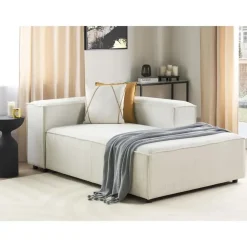 Leen Bakker ARDAL - Chaise longue - Off-white - Linkszijdig - Corduroy