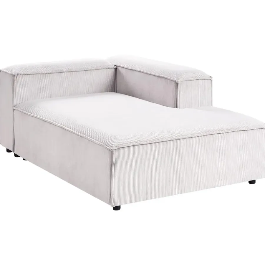 Leen Bakker ARDAL - Chaise longue - Off-white - Linkszijdig - Corduroy