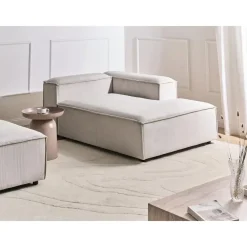 Leen Bakker ARDAL - Chaise longue - Taupe - Linkszijdig - Corduroy