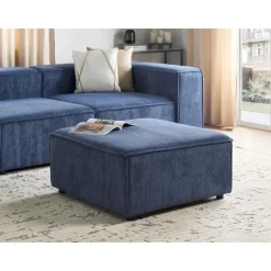 Hockers En Voetenbanken-Leen Bakker ARDAL - Ottomaan - Donkerblauw - Corduroy