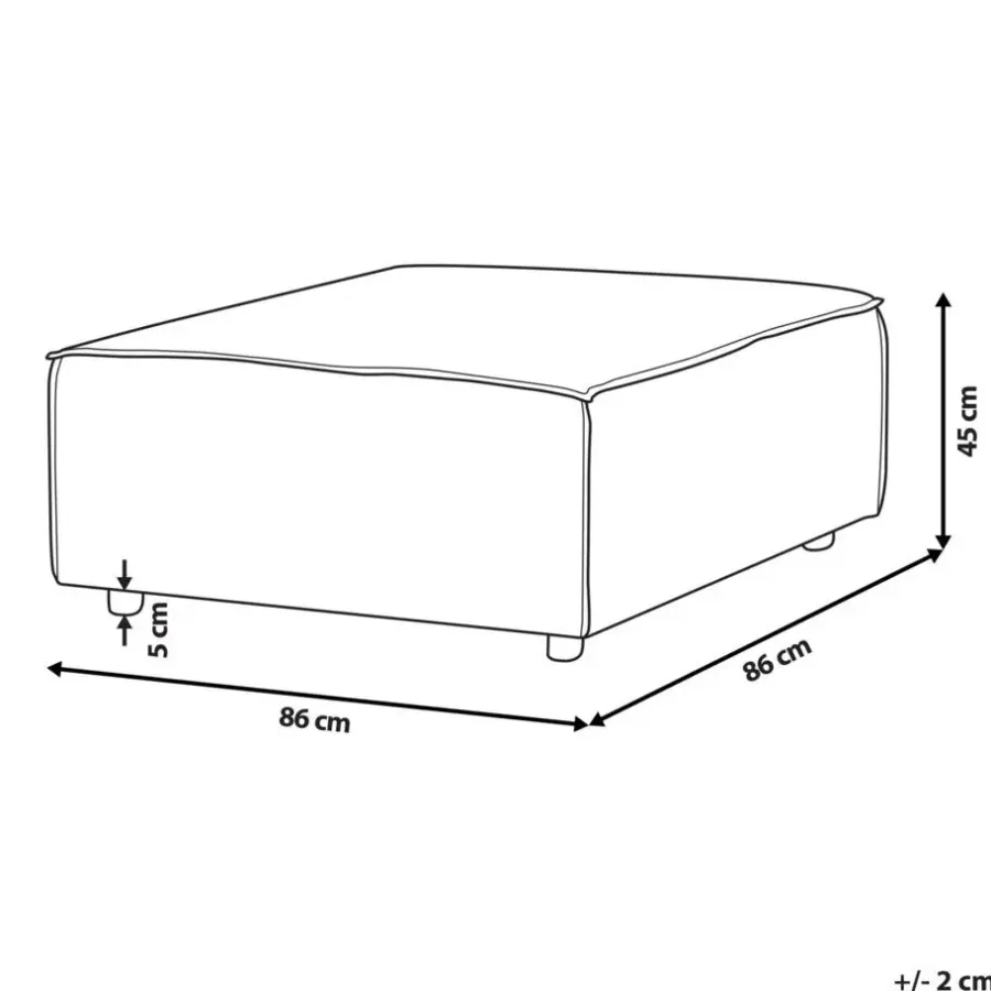 Leen Bakker ARDAL - Ottomaan - Lichtgrijs - Polyester