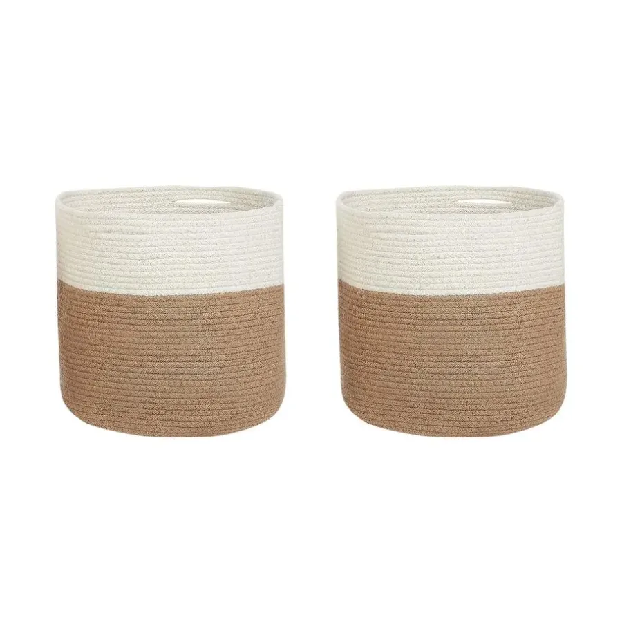 Beliani ARDESEN - Mand set van 2 - Beige - Katoen