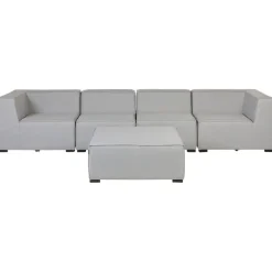 Beliani AREZZO - Tuinbank voor 4 - Lichtgrijs - Polyester