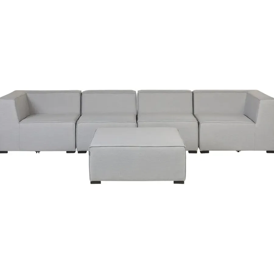 Beliani AREZZO - Tuinbank voor 4 - Lichtgrijs - Polyester