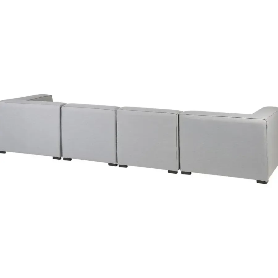 Beliani AREZZO - Tuinbank voor 4 - Lichtgrijs - Polyester