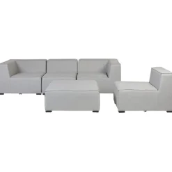 Beliani AREZZO - Tuinbank voor 4 - Lichtgrijs - Polyester