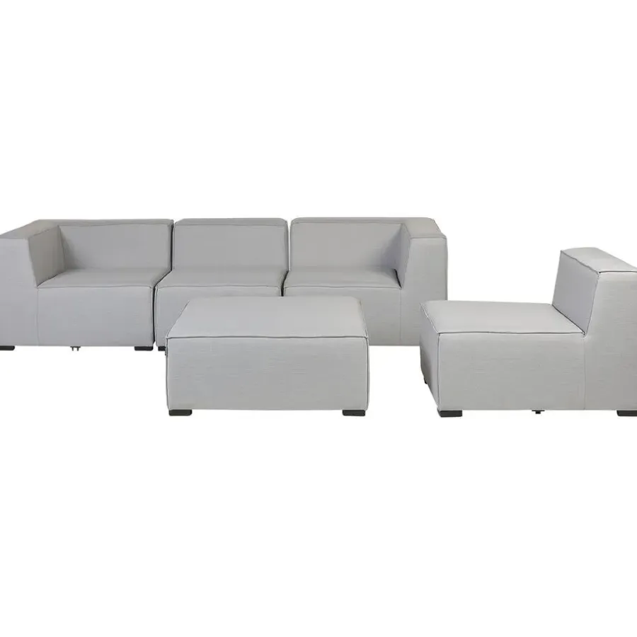 Beliani AREZZO - Tuinbank voor 4 - Lichtgrijs - Polyester