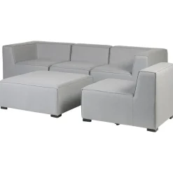 Beliani AREZZO - Tuinbank voor 4 - Lichtgrijs - Polyester