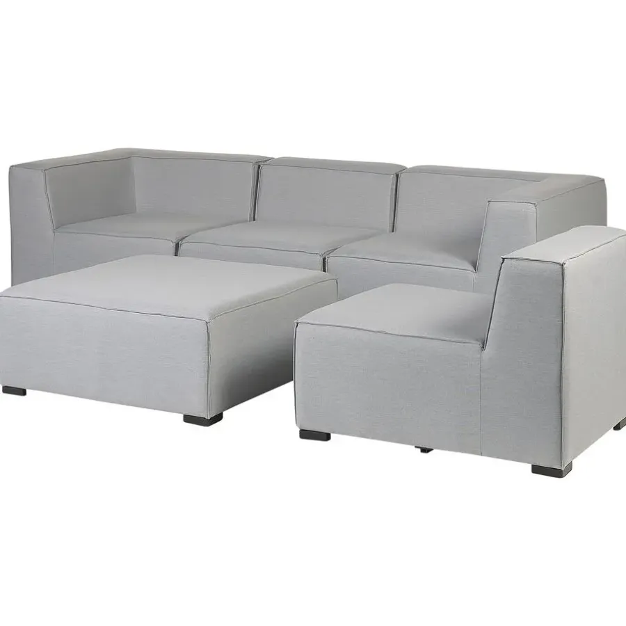 Beliani AREZZO - Tuinbank voor 4 - Lichtgrijs - Polyester