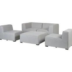 Beliani AREZZO - Tuinbank voor 4 - Lichtgrijs - Polyester