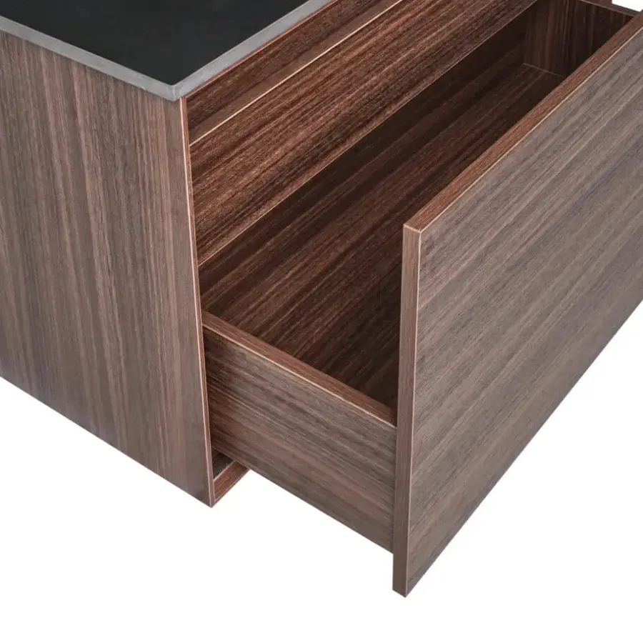 Leen Bakker ARICA - Badkamermeubel met wastafel - Donkerbruin - 80 cm - MDF