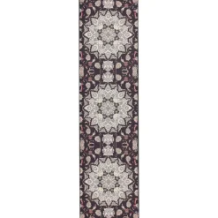 Tapijtlopers En Keukenlopers-Beliani ARITAS - Loper tapijt - Zwart/Beige - 80 x 300 cm - Polyester