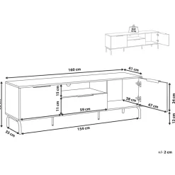 Tv Meubels-Beliani ARKLEY - TV-meubel - Zwart - Vezelplaat