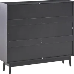 Schoenenkasten-Leen Bakker ARMIDALE - Schoenenkast 4 vakken - Zwart - Vezelplaat
