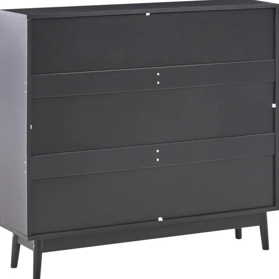 Schoenenkasten-Leen Bakker ARMIDALE - Schoenenkast 4 vakken - Zwart - Vezelplaat