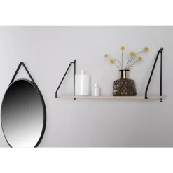House Nordic Arnhem Shelf - plank met zwart frame en een naturel houten plank
